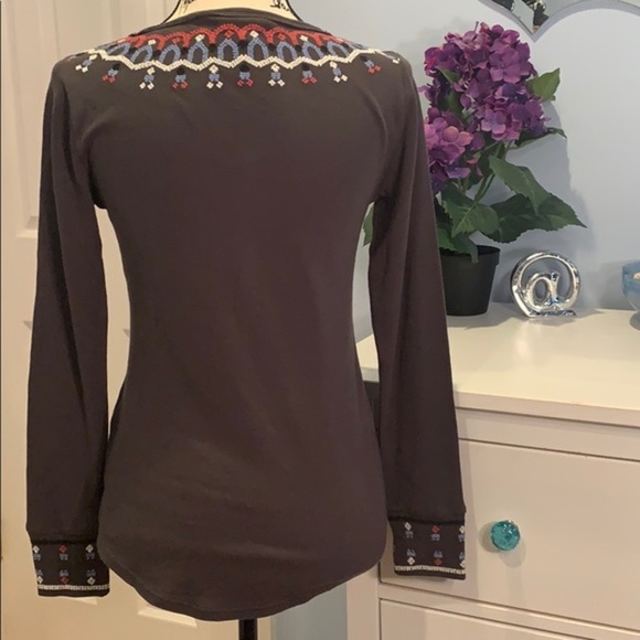 Lucky Brand Embroidered Neck Thermal Henley S - Picture 3 of 8